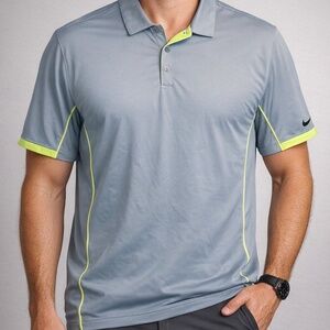 Nike Golf Polo Shirt Mens Size XL Gray Performance Dri-fit Short Sleeve Athletic
